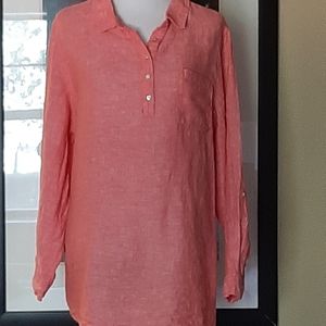 Jones And Company Long Sleeve Linen Shirt
